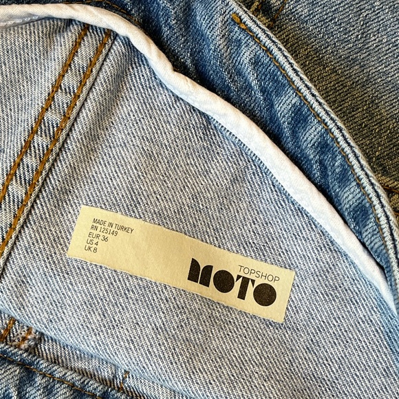 TopShop Moto Size 4 Denim Shorts Overalls - Picture 3 of 4